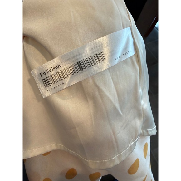 Anthropologie En Saison Ava Midi Dress Polka Dot Bustier Cream Yellow M Feminine - Picture 13 of 16